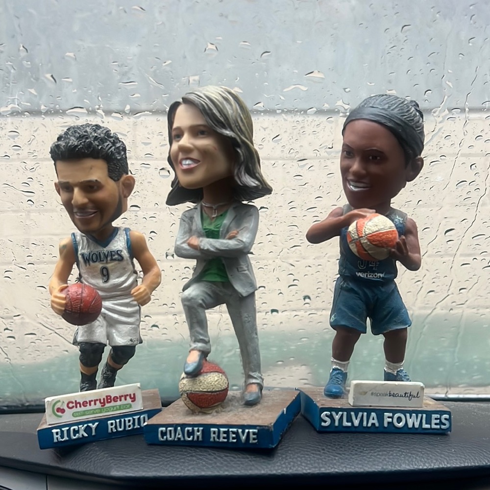 - Sylvia Fowles, Coach Reeve, & Ricky Rubio bobble heads (3 for one deal)
